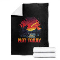 Funny Dinosaur Baseball Meteorite Throw Blanket Not Today