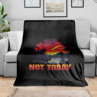Funny Dinosaur Baseball Meteorite Throw Blanket Not Today