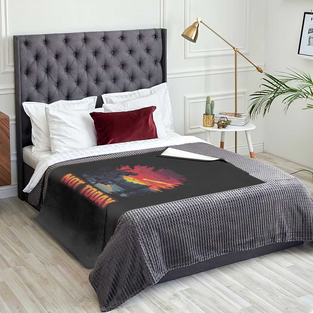 Funny Dinosaur Baseball Meteorite Throw Blanket Not Today