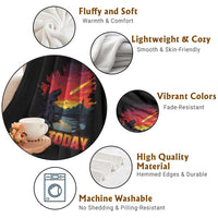 Funny Dinosaur Baseball Meteorite Throw Blanket Not Today