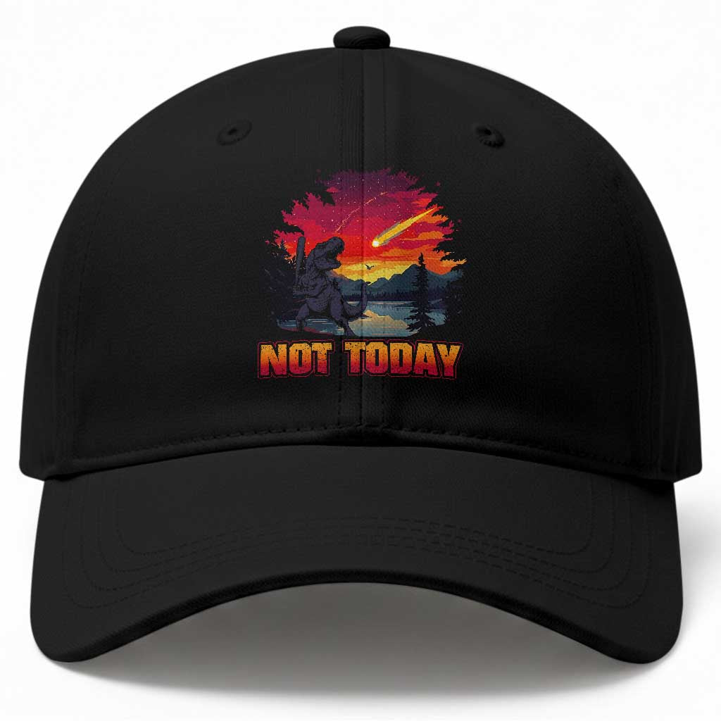 Funny Dinosaur Baseball Meteorite Baseball Cap Not Today