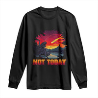 Funny Dinosaur Baseball Meteorite Long Sleeve Shirt Not Today