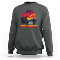Funny Dinosaur Baseball Meteorite Sweatshirt Not Today