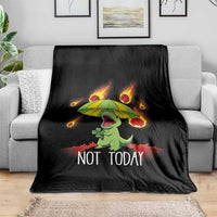 Dinosaur Meteor Shower Astronomy Humor Throw Blanket Not Today