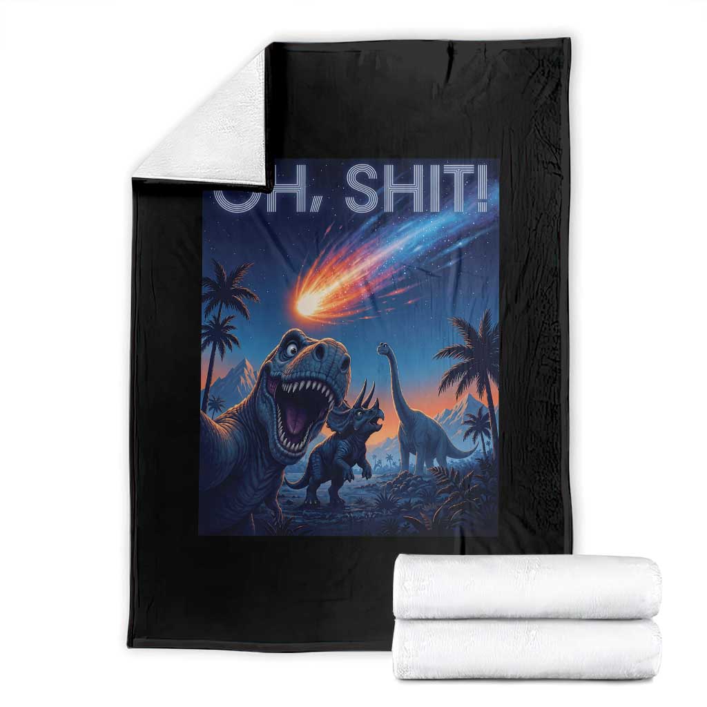 Funny Dinosaur Meteorite Throw Blanket Astronomy Lover Gift