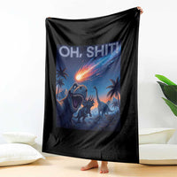 Funny Dinosaur Meteorite Throw Blanket Astronomy Lover Gift