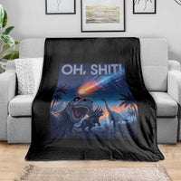Funny Dinosaur Meteorite Throw Blanket Astronomy Lover Gift