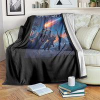 Funny Dinosaur Meteorite Throw Blanket Astronomy Lover Gift