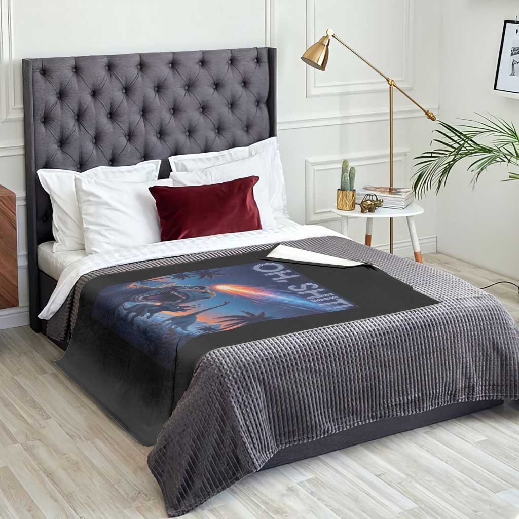 Funny Dinosaur Meteorite Throw Blanket Astronomy Lover Gift