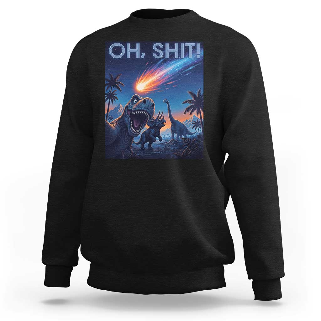 Funny Dinosaur Meteorite Sweatshirt Astronomy Lover Gift