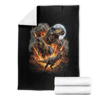 Funny Dinosaur Meteorite Strike Throw Blanket Epic Paleontology Gift
