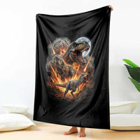 Funny Dinosaur Meteorite Strike Throw Blanket Epic Paleontology Gift