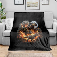 Funny Dinosaur Meteorite Strike Throw Blanket Epic Paleontology Gift