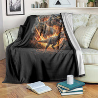 Funny Dinosaur Meteorite Strike Throw Blanket Epic Paleontology Gift