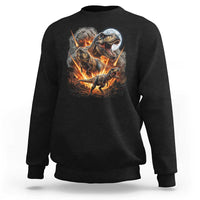 Funny Dinosaur Meteorite Strike Sweatshirt Epic Paleontology Gift