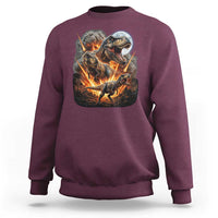 Funny Dinosaur Meteorite Strike Sweatshirt Epic Paleontology Gift