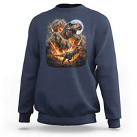 Funny Dinosaur Meteorite Strike Sweatshirt Epic Paleontology Gift