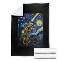 Dinosaur Starry Night Meteor Shower Throw Blanket Astronomy Lover Gift