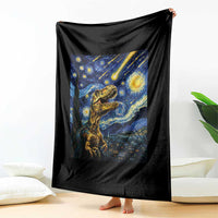 Dinosaur Starry Night Meteor Shower Throw Blanket Astronomy Lover Gift