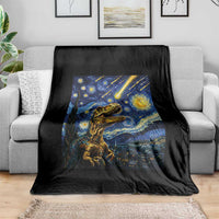 Dinosaur Starry Night Meteor Shower Throw Blanket Astronomy Lover Gift