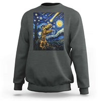 Dinosaur Starry Night Meteor Shower Sweatshirt Astronomy Lover Gift