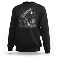Bigfoot Camping Under Meteor Showers Sweatshirt Stargazer Gift