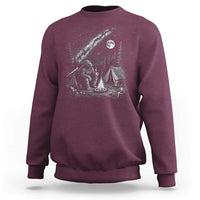Bigfoot Camping Under Meteor Showers Sweatshirt Stargazer Gift