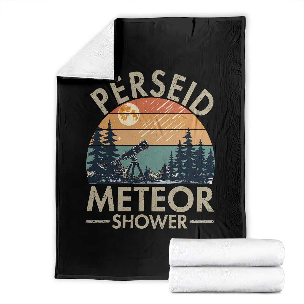 Perseid Meteor Shower Throw Blanket Vintage Astronomy Lover