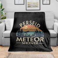 Perseid Meteor Shower Throw Blanket Vintage Astronomy Lover