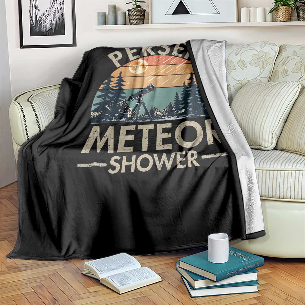 Perseid Meteor Shower Throw Blanket Vintage Astronomy Lover