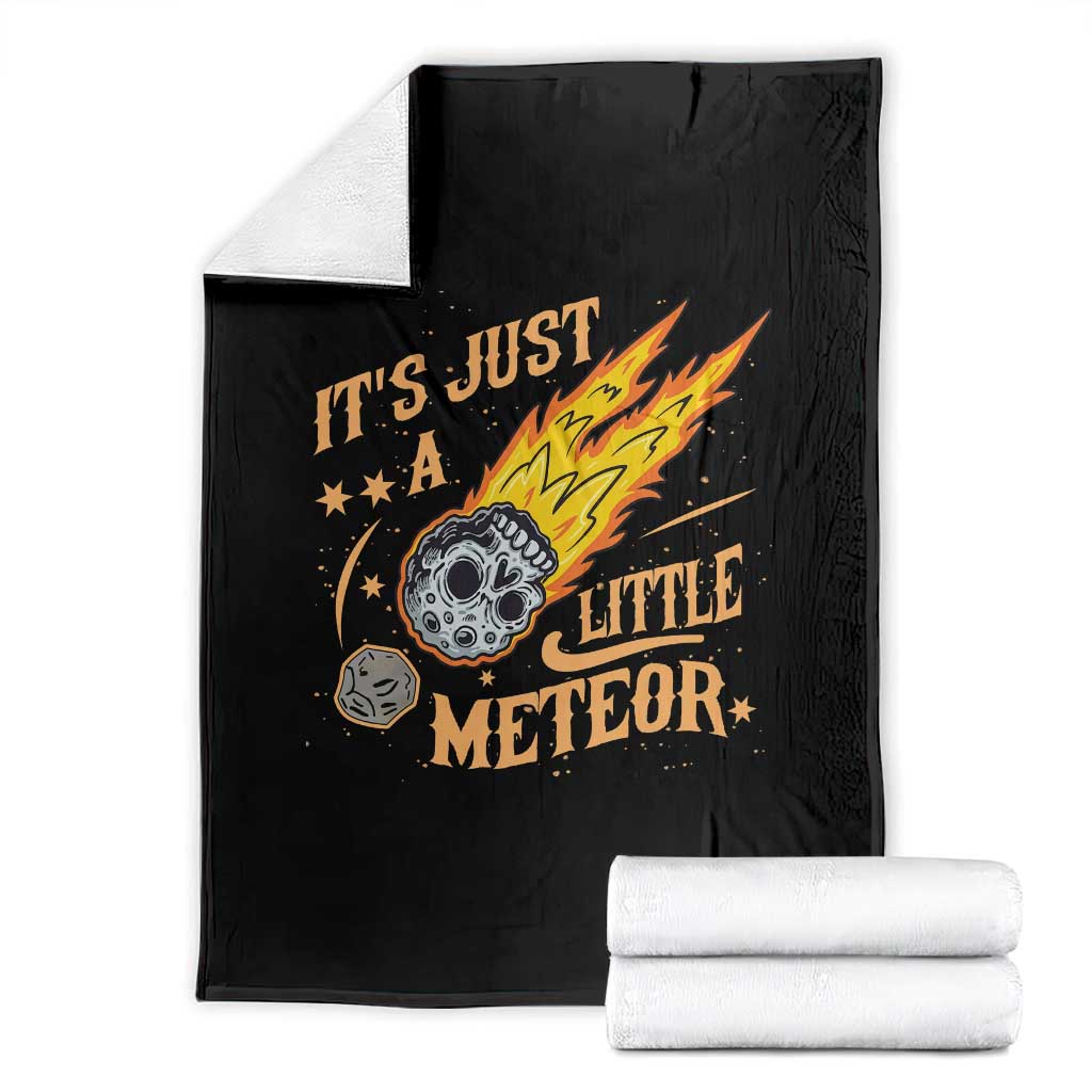 Funny Skull Meteorite Throw Blanket Just A Little Meteor