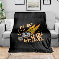 Funny Skull Meteorite Throw Blanket Just A Little Meteor