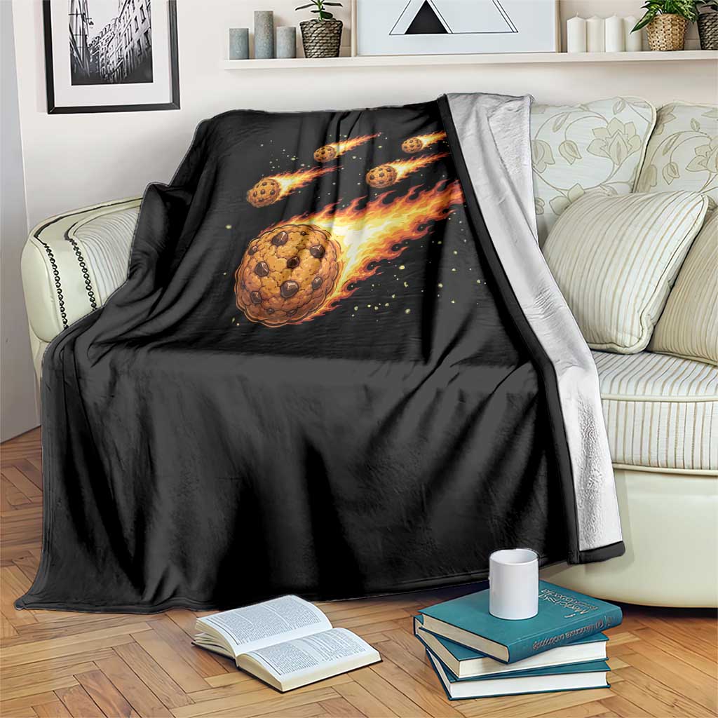 Cookie Meteor Shower Throw Blanket Funny Space Dessert