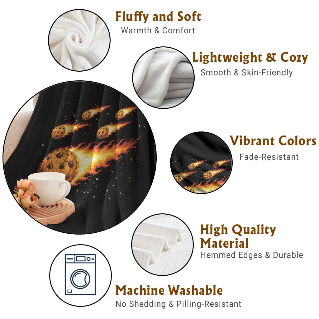 Cookie Meteor Shower Throw Blanket Funny Space Dessert