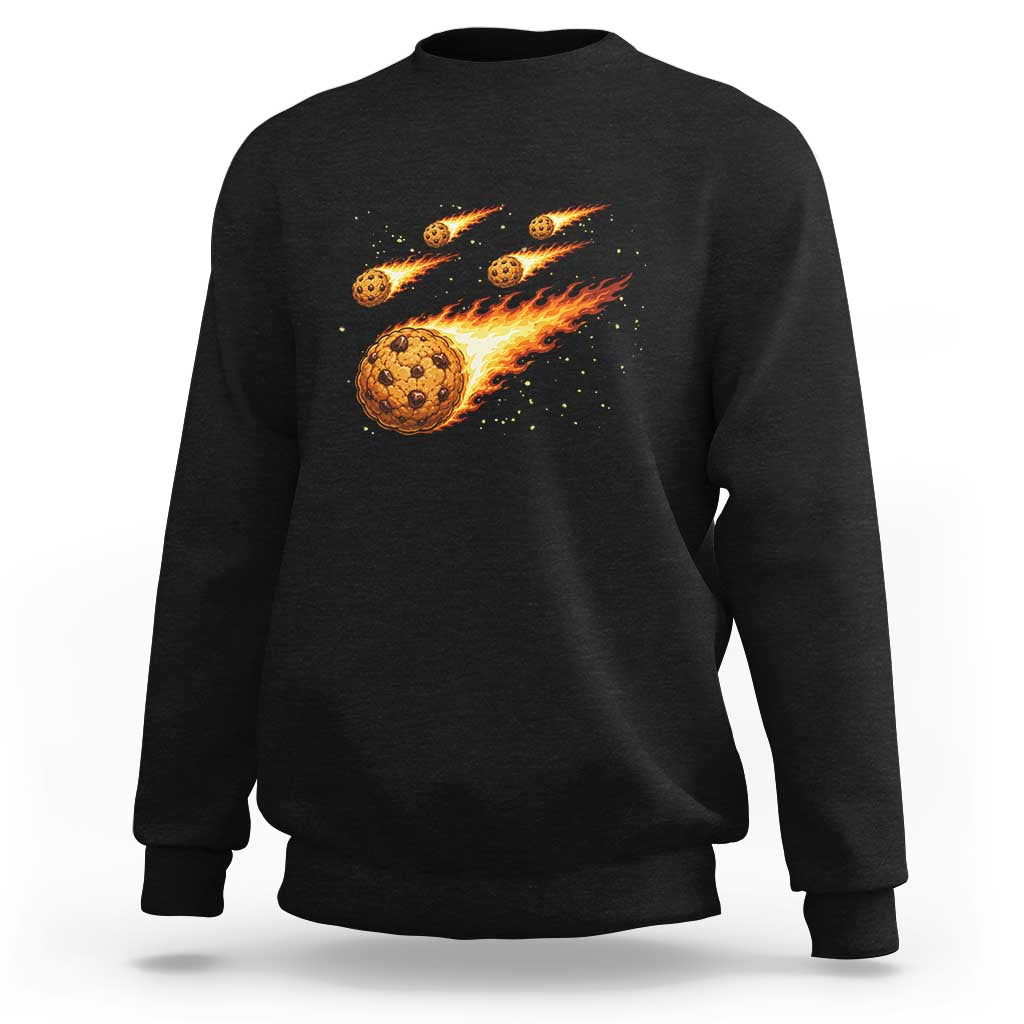 Cookie Meteor Shower Sweatshirt Funny Space Dessert