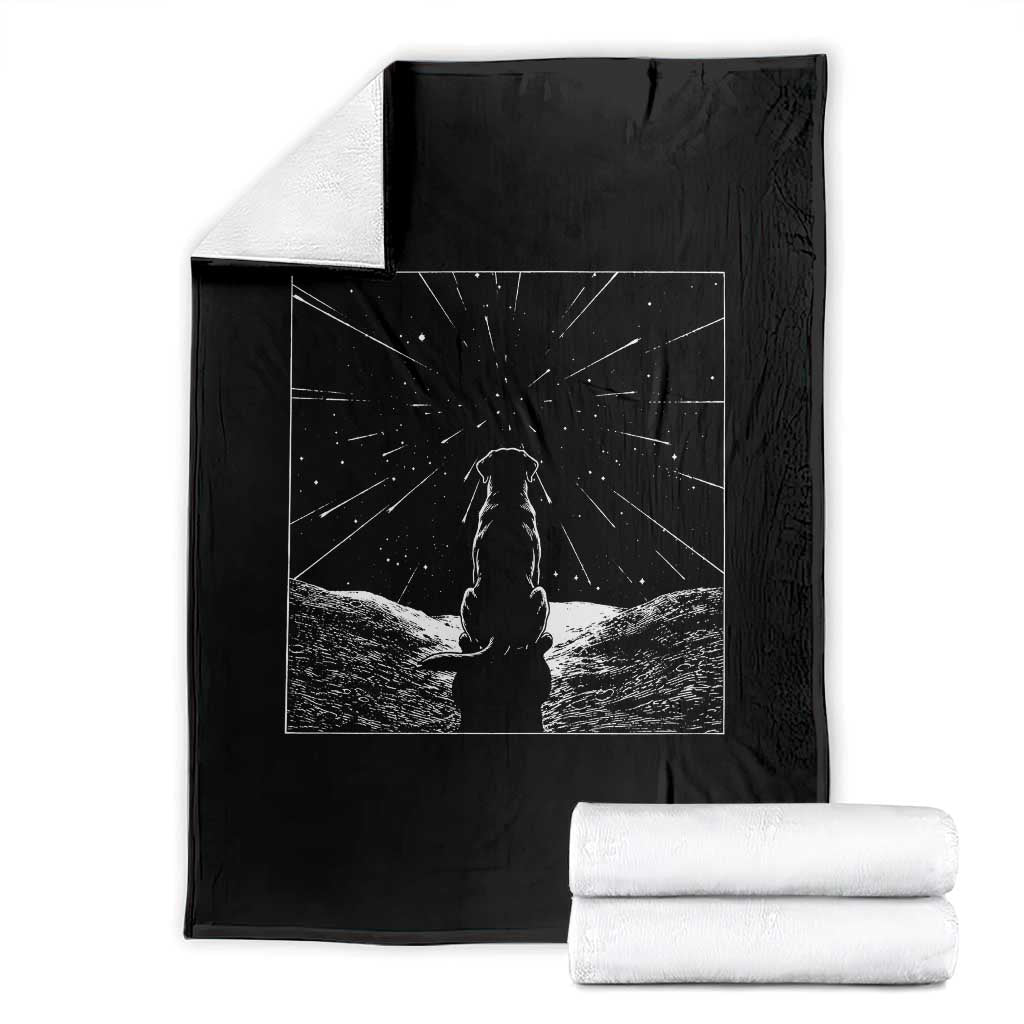 Meteor Shower Science Gift Throw Blanket Dog Watching Stars