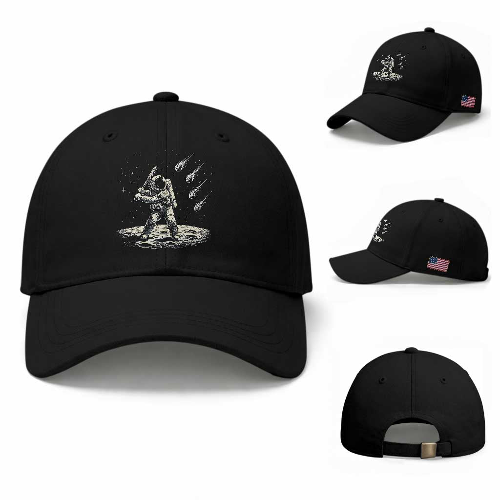 Funny Astronaut Smashing Meteors In Space Baseball Cap Astronomy Lover Gift