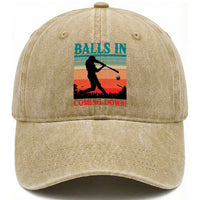 Funny BaseBall Lover Washed Cotton Baseball Cap Balls In Coming Down