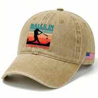 Funny BaseBall Lover Washed Cotton Baseball Cap Balls In Coming Down