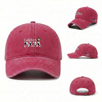 Catchers Papa Washed Cotton Baseball Cap Funny Gift For Catcher Player