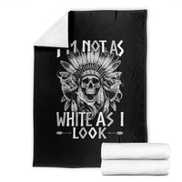 Vintage Native Warrior Skull Throw Blanket Im Not As White As I Look