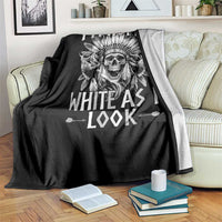 Vintage Native Warrior Skull Throw Blanket Im Not As White As I Look