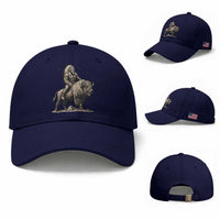 Funny Bigfoot Buffalo Rider Baseball Cap Native Inspired Heritage Graphic