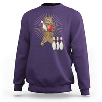 Funny Cat Bowling Meme Sweatshirt Gift For Bowlers - Wonder Print Shop