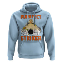 Funny Cat Bowling Gift Hoodie Purrfect Striker - Wonder Print Shop