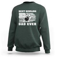 Best Bowling Dad Ever Sweatshirt American Flag Patriotic Bowler Gift - Wonder Print Shop