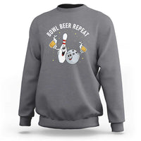 Funny Bowling Beer Lover Gift Sweatshirt Bowl Beer Repeat - Wonder Print Shop