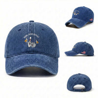 Funny Bowling Beer Lover Gift Washed Cotton Baseball Cap Bowl Beer Repeat