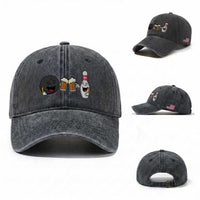 Funny Bowling And Beer Lover Gift Washed Cotton Baseball Cap