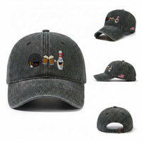 Funny Bowling And Beer Lover Gift Washed Cotton Baseball Cap